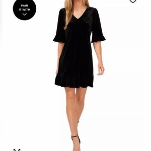 CeCe Black Velvet Mini Dress